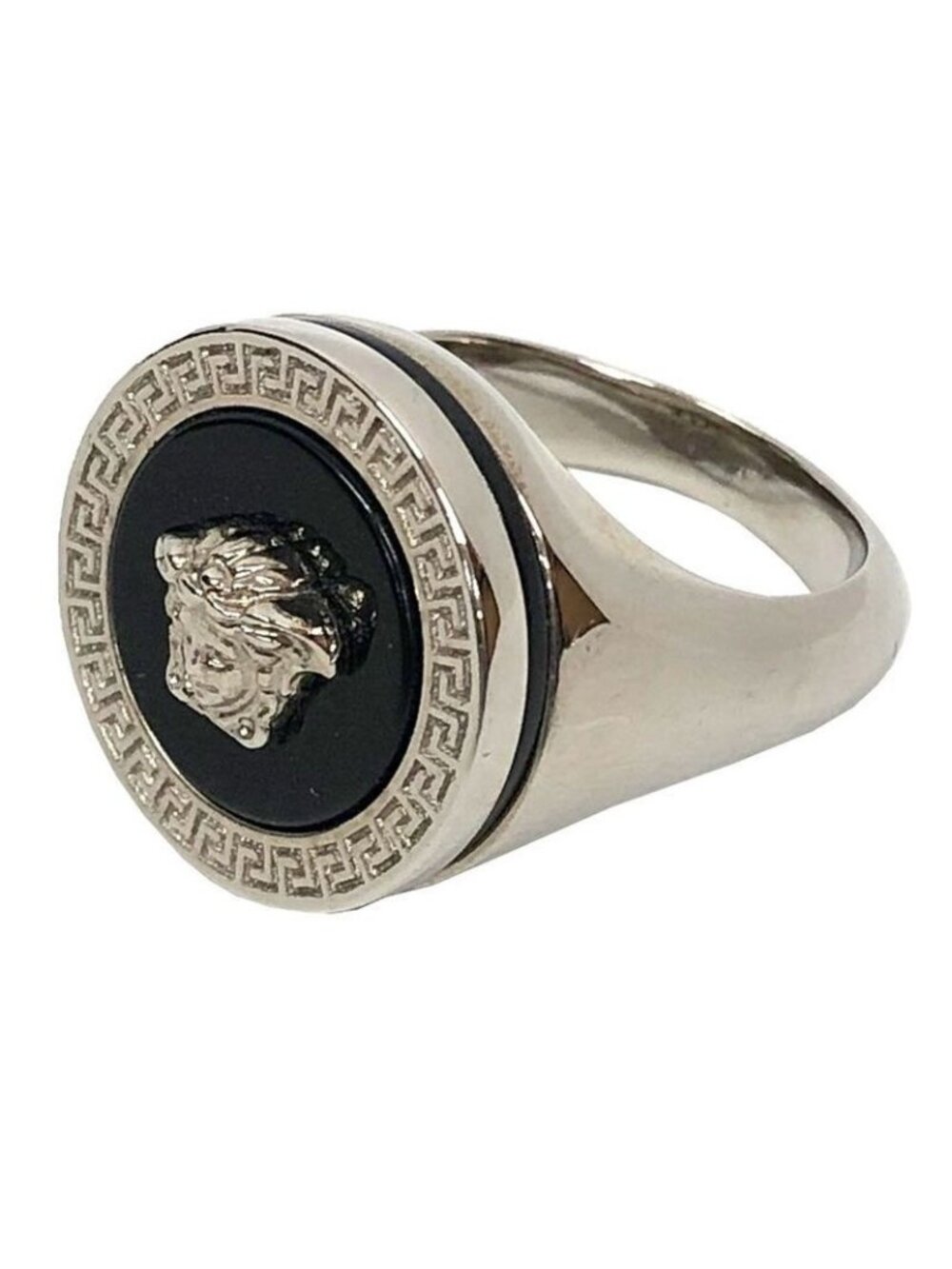Versace Medusa Ring Silver Black